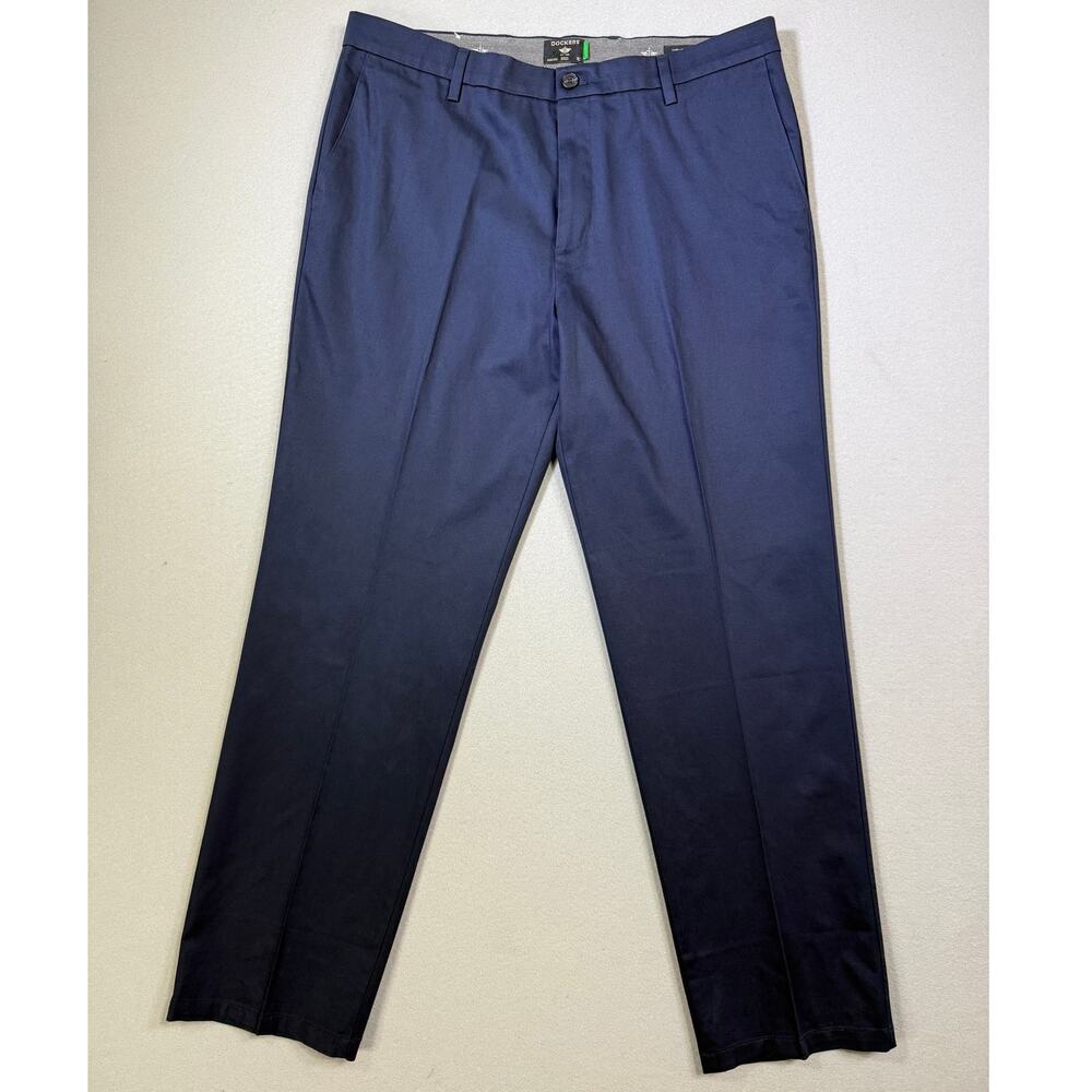 Dockers Men's Workday Slim Fit Khaki Stretch Pants, navy blazer 38X34 $80
